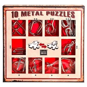 Набор головоломок Eureka 3D Puzzle 10 Metal Puzzles red set (473358) 10 шт. красный