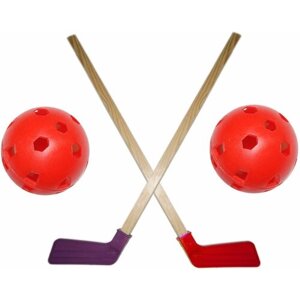 Набор хоккейный детский (2 клюшки, 2 мячика)05-49