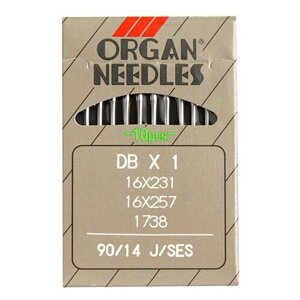 Набор игл для прямострочных промышленных швейных машин Organ Needles "SES"90, 10 штук, арт. DBx1