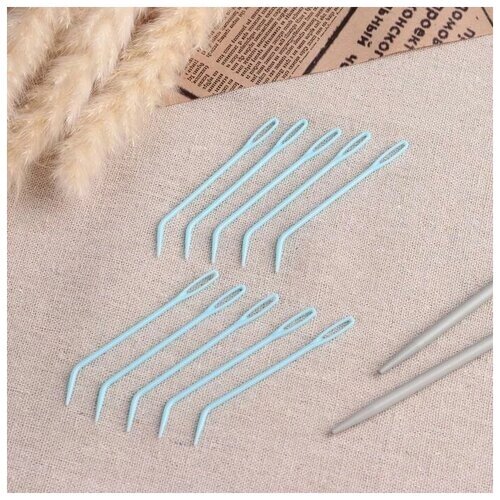 Набор игл для вязания, 7 см, 10 шт, цвет голубой от компании М.Видео - фото 1