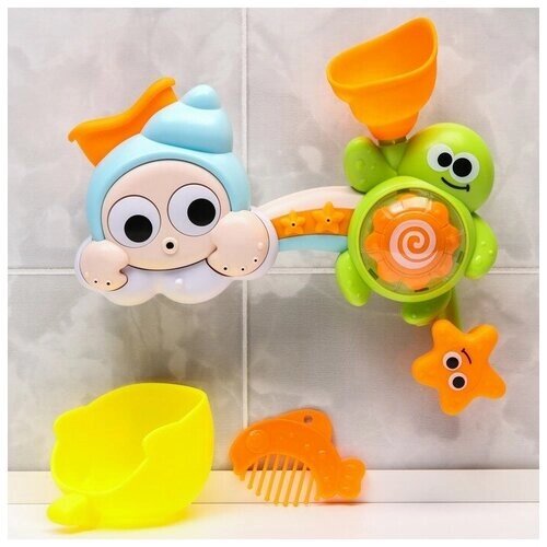 Набор игрушек для игры в ванне Черепашка - мельница, на присоске от компании М.Видео - фото 1