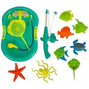 Набор игрушек для купания / Игровой набор детская магнитная рыбалка / Игрушка для ванны / с Ванной
