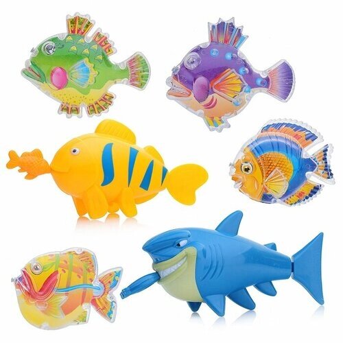 Набор игрушек для купания Oubaoloon "Морские обитатели", в пакете (388-21) от компании М.Видео - фото 1