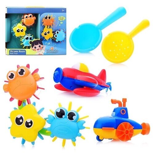 Набор игрушек для ванны Oubaoloon "Веселое купание" 7 предметов, в коробке (8577-4) от компании М.Видео - фото 1