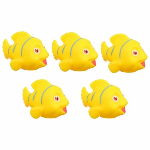 Набор игрушек для ванны «Желтые рыбки», 5 шт, Крошка Я от компании М.Видео - фото 1