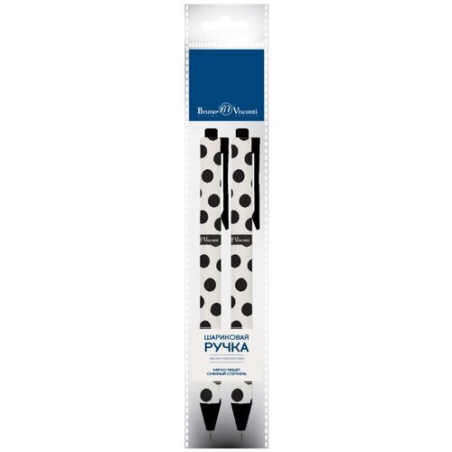 Набор из 2-Х ручек "ArtClick. Black polka dots" шариковых 0.5 ММ, синяя, Арт. 20-0281/17-2 от компании М.Видео - фото 1