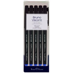 Набор из 5-ти ручек BrunoVisconti, шариковые, 1 мм, синие, CityWrite. BLACK, Арт. 20-0015-5