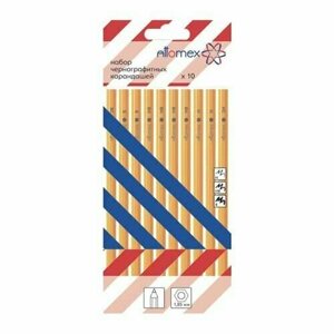 Набор карандашей, 10 штук, чернографитные, Attomex 2B-2H