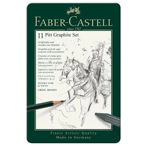 Набор карандашей ч/г Faber-Castell "Pitt Graphite", 11 предметов, заточен, метал. кор. от компании М.Видео - фото 1