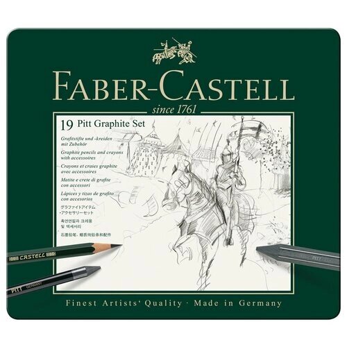 Набор карандашей ч/г Faber-Castell «Pitt Graphite», 19 предметов, заточен., метал. кор. от компании М.Видео - фото 1