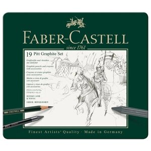 Набор карандашей ч/г Faber-Castell "Pitt Graphite", 19 предметов, заточен, метал. кор.