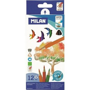 Набор карандашей Карандаши цветные акварельные 12цв 3-гран Milan