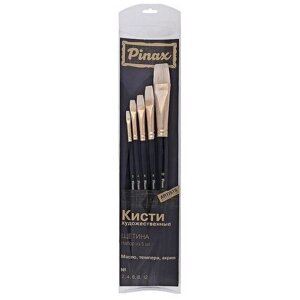 Набор кистей Pinax Artists Classic, щетина, плоские, с длинной ручкой, 5 шт., 5 шт.