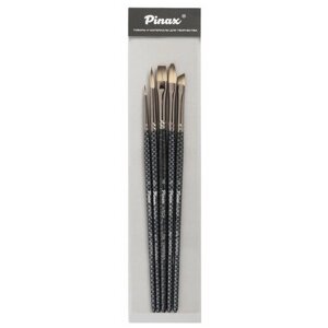 Набор кистей Pinax Artists Hi-Tech, синтетика, с короткой ручкой, 5 шт., 5 шт.