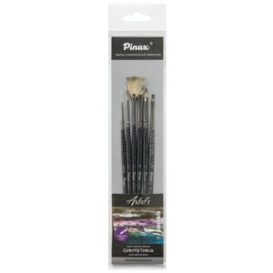 Набор кистей Pinax Artists Hi-Tech, синтетика, с короткой ручкой, 6 шт., 6 шт.