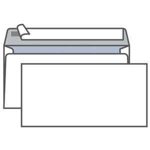 Набор конвертов Е65 110 х 220 мм, без подсказа, правое окно, отрывная лента, внутренняя запечатка, 80 г/м2, 10 штук