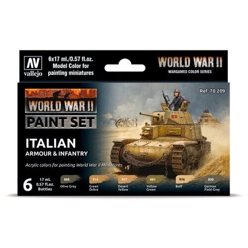 Набор красок Vallejo MODEL COLOR SET: WWII ITALIAN ARMOUR & INFANTRY (6) от компании М.Видео - фото 1