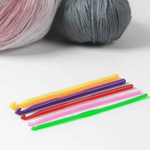 Набор крючков для вязания, d - 3-7 мм, 5 шт , цвет разноцветный