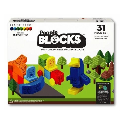 Набор кубиков People Blocks, 31 штука и игровой коврик PB320 от компании М.Видео - фото 1