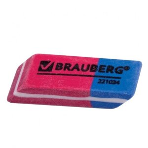 Набор ластиков BRAUBERG "Assistant 80", 4 шт., 41х14х8 мм, красно-синие, прямоугольные, скошенные края, 222458