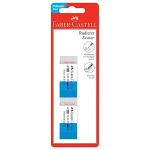 Набор ластиков Faber-Castell "PVC-Free" 2шт, прямоугольный, комбинированный,62*21,5*11,5мм, блистер