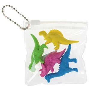 Набор ластиков фигурных 4 штуки "Динозавры" в пакете на зип-молнии (штрихкод на штуке) микс. В упаковке шт: 1