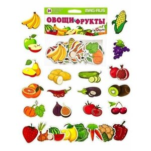 Набор магнитных карточек "Овощи и фрукты"24 элемента