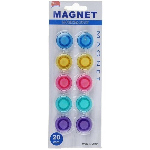 Набор магнитов 10 штук для доски d-3см, прозрачные тонированные, на блистере 1158240 от компании М.Видео - фото 1