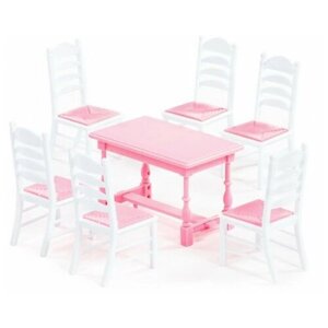 Набор мебели для кукол Полесье №6, 7 элементов, розовый П-54395/розовый