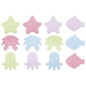 Набор мини-ковриков для ванной Sea animals Roxy-Kids RBM-012-SA, многоцветный