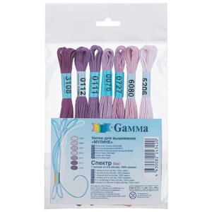 Набор мулине для вышивания "Gamma"спектр" 100% хлопок 7 x 8 м lilac