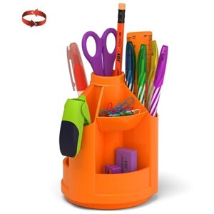Набор настольный вращающийся пластиковый ErichKrause Mini Desk, Neon Solid, оранжевый