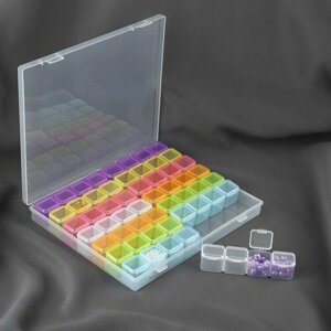 Набор органайзеров, 14 рядов по 4 ячейки, в контейнере, 21 17,7 2,6 см, цвет разноцветный (комплект из 3 шт)