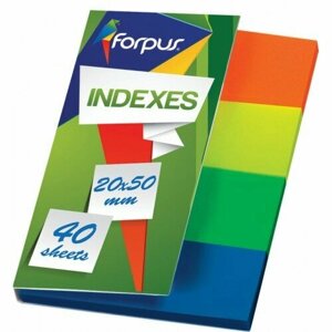 Набор пластиковых стикеров FORPUS 20x50 мм, 4 цвета x 40 штук