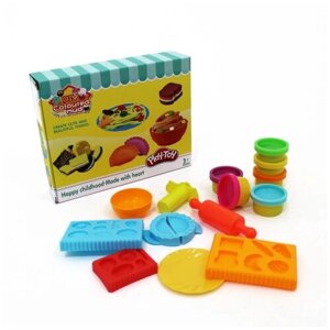 Набор пластилина для лепки Play-Toy "Спагетти"Тесто для творчества с формочками/Набор для творчества Play Toy Спагетти/ Пластилин для лепки