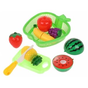 Набор продуктов с посудой Mary Poppins Фрукты в яблоке 453046 зеленый/красный