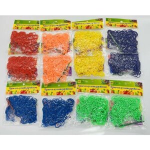 Набор резиночек для плетения "Микс " 3600 шт (12 упаковок по 300шт), крючки, S-клипсы