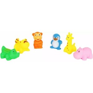 Набор резиновых игрушек Животные 6 шт B4308A12