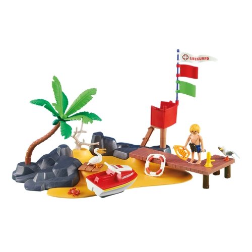 Набор с элементами конструктора Playmobil Summer Fun 6346 Пляж с спасателем от компании М.Видео - фото 1