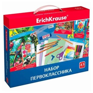Набор школьных принадлежностей в подарочной коробке ERICH KRAUSE, комплект 5 шт., 43 предмета, 45413