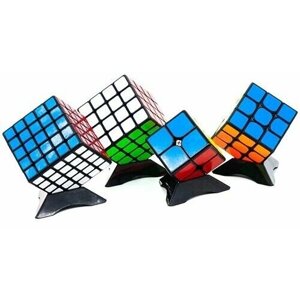 Набор скоростных Кубиков Рубика ShengShou 2x2х2-5x5х5 Mr. M Gift Box / Развивающая головоломка / Черный пластик