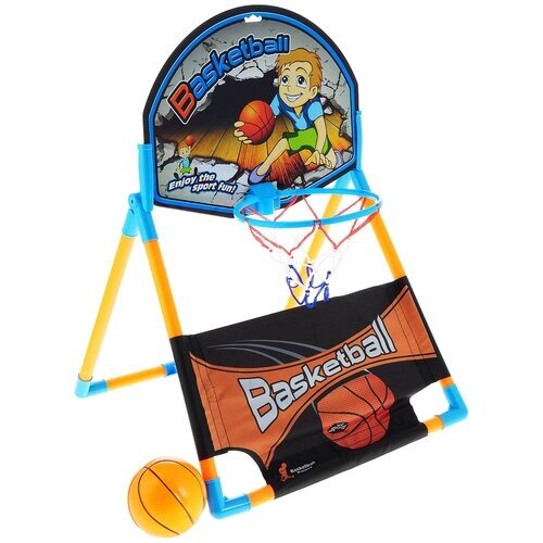 Набор YG Sport баскетбольное кольцо и мяч 10см (установка на столе, полу или крепление на косяк двери), 38.5*40*58 см) YG36C от компании М.Видео - фото 1