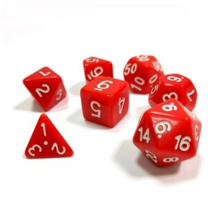 Набор ZVEZDA из 7 красных игровых кубиков для ролевых игр, 7 шт