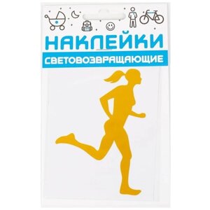 Наклейка световозвращающая для велосипедистов COVA SPORT "Спортсменка" 100х85 мм оранжевая