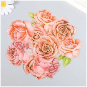 Наклейки для творчества "Розовые розы" набор 10 шт 0,2х8,5х13,3 см