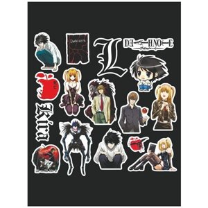 Наклейки стикеры персонажей, героев аниме сериала " Тетрадь смерти "