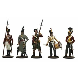 "Наполеоновские войны: Английская Армия"2ЕК (5 э) набор оловянных солдатиков сувенирный покрас в картонной коробке