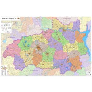 Настенная карта Ивановской области 169 х 111 см (на баннере)