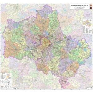 Настенная карта Московской области 154 х 165 см (на баннере)