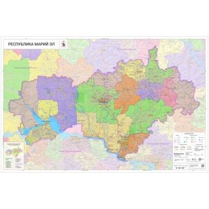 Настенная карта Республики Марий Эл 122 х 80 см (на баннере)